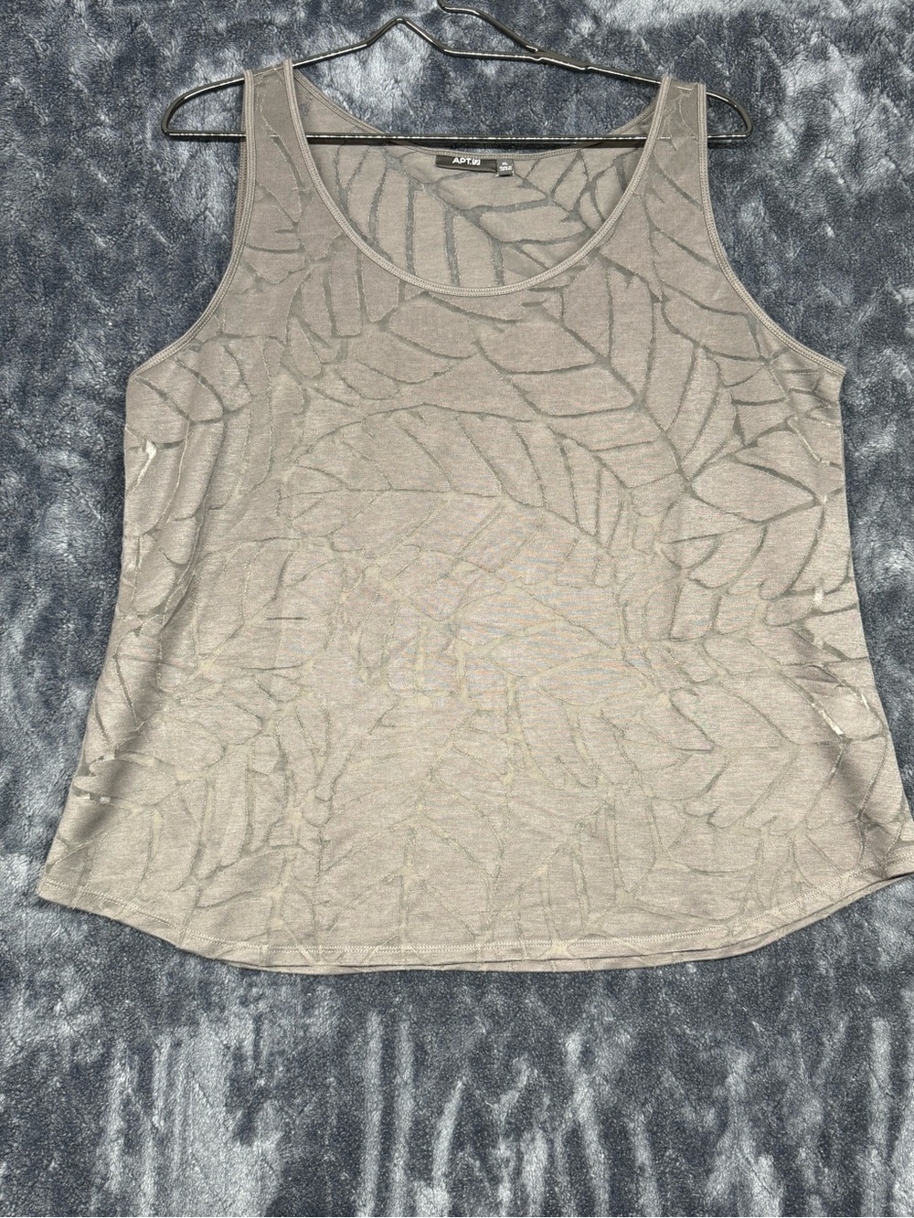 Apt. 9 Taupe Leaf-Pattern Tank Top